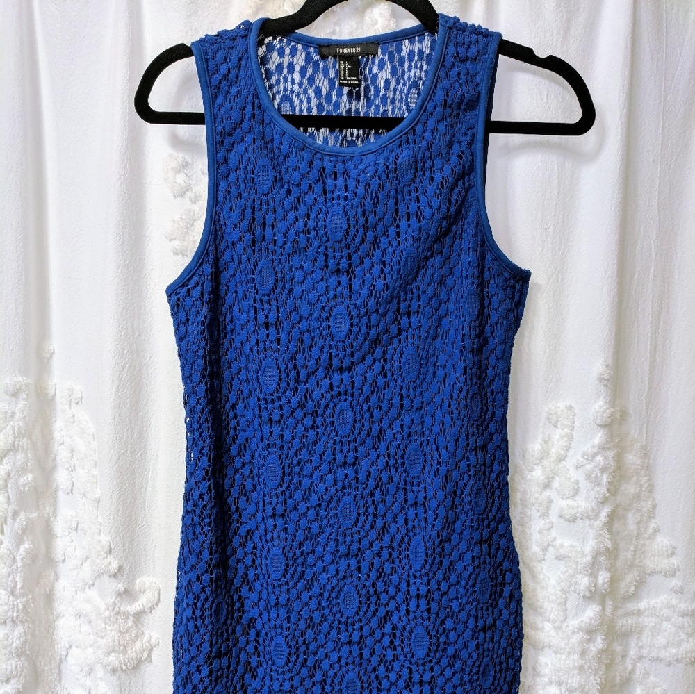 Cobalt dress with cute cutout in back